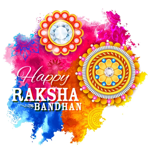 Rakhi dekoratif untuk latar belakang Raksha Bandhan - Stok Vektor