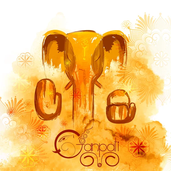 Lord Ganapati background for Ganesh Chaturthi in paint style — Stock Vector