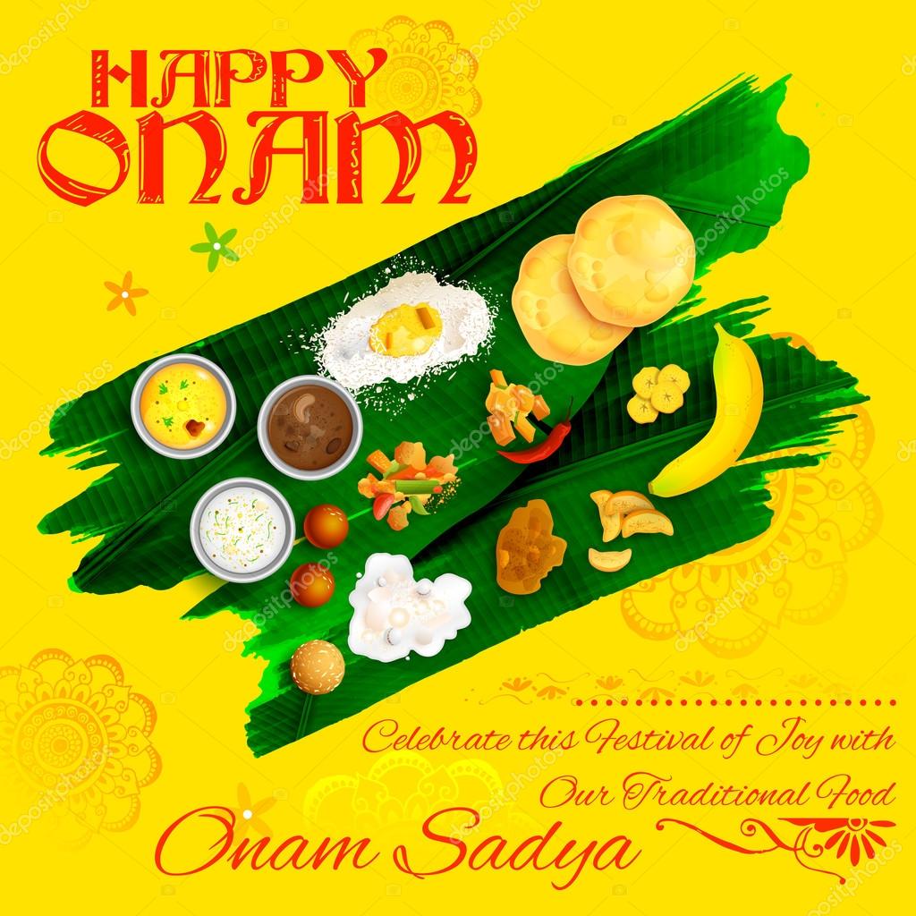 Fiesta de Onam Sadya en hoja de pl tano 2024