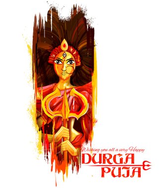 Tanrıça Durga Subho Bijoya mutlu Dussehra arka planda