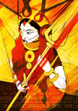 Tanrıça Durga Subho Bijoya mutlu Dussehra arka planda