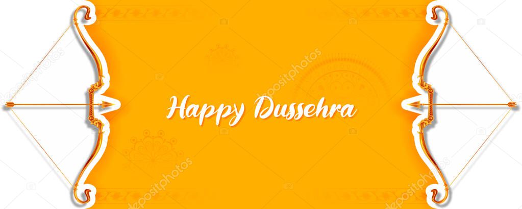 illustration of Bow and Arrow of Rama in festival of India background for Dussehra