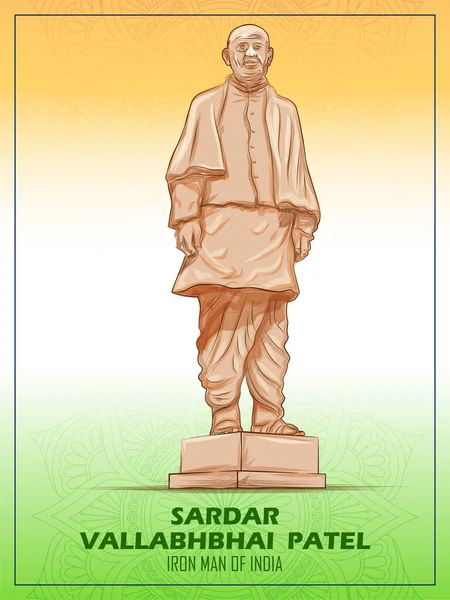 Illustration National Hero Och Frihet Fighter Sardar Vallabhbhai Patel Iron — Stock vektor