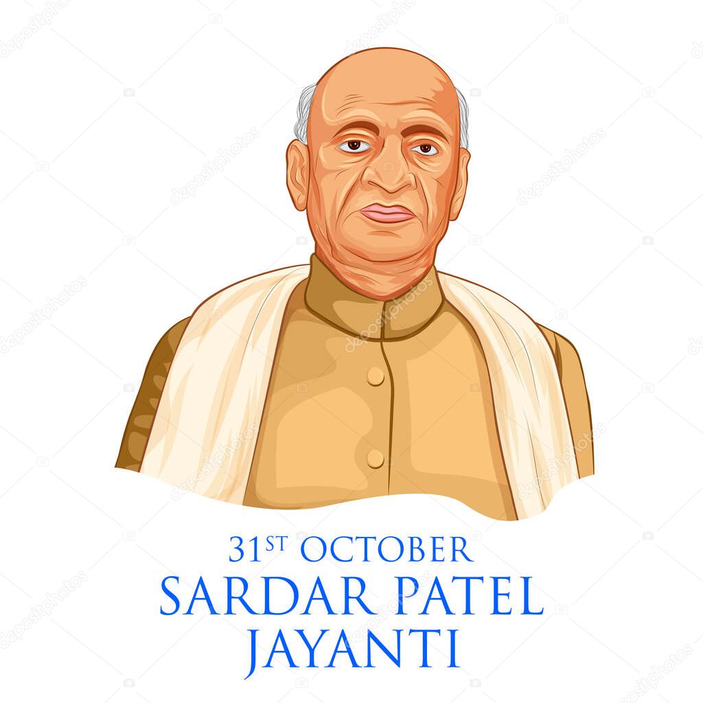 illustration of National Hero and freedom fighter Sardar Vallabhbhai Patel, Iron man of India for National Unity Day on 31 October