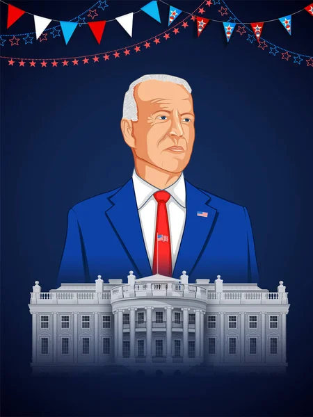 Joe Biden over promotiecampagne van de presidentiële stem en de verkiezing van de Verenigde Staten van Amerika — Stockvector