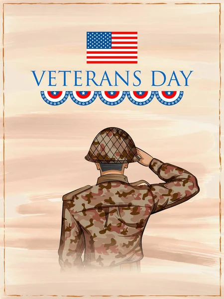 Army Memorial Happy Veterans Day USA honrando a todos los que sirvieron para los Estados Unidos de América — Vector de stock