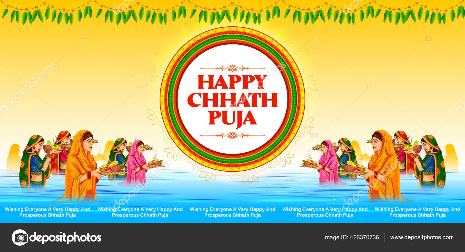 Happy Chhath Puja Holiday background for Sun festival of India Stock Vector Image by vectomart 169279852