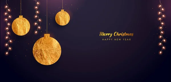 Seasonal greeting and holiday background for Merry Christmas and Happy New Year — Stok Vektör