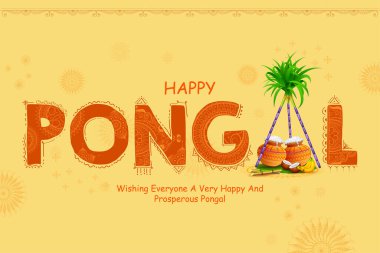 Tamil Nadu Güney Hindistan 'daki Mutlu Pongal Tatil Hasat Festivali' nin resmi