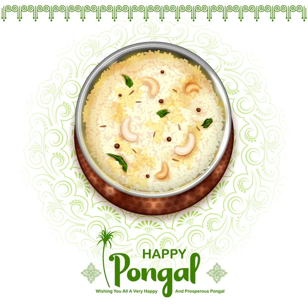 Illustration Von Happy Pongal Holiday Harvest Festival Von Tamil Nadu — Stockvektor