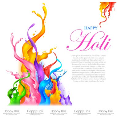 Hindistan renk festivali için Mutlu Holi arkaplan tasarımı