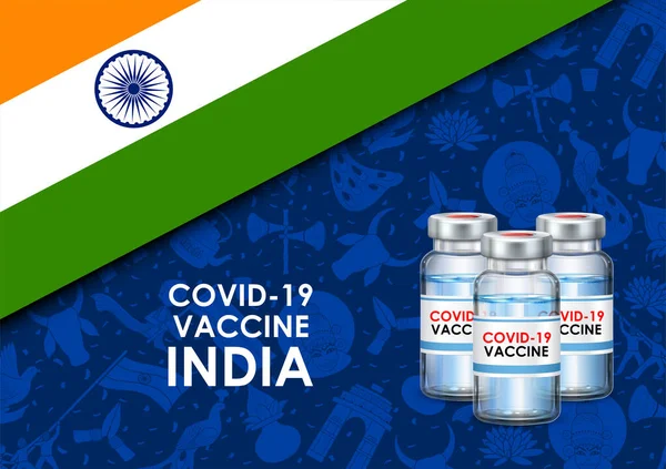 Illustration Von Covid Impfstoffflasche Zur Verhinderung Des Tödlichen Ausbruchs Der — Stockvektor