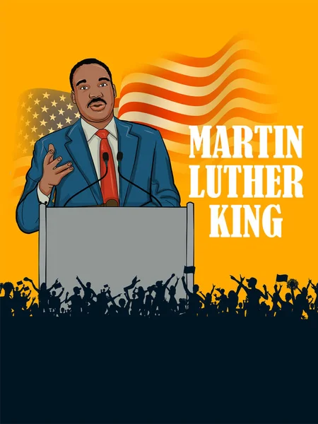 Ilustrace Spojených Států Amerických Oslavě Narozenin Martina Luthera Kinga — Stockový vektor