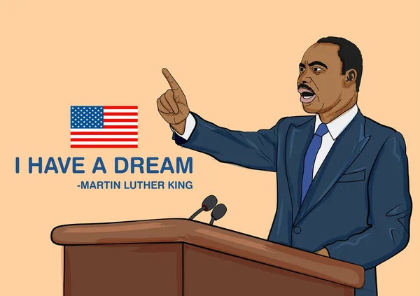 Ilustrace Spojených Států Amerických Oslavě Narozenin Martina Luthera Kinga — Stockový vektor