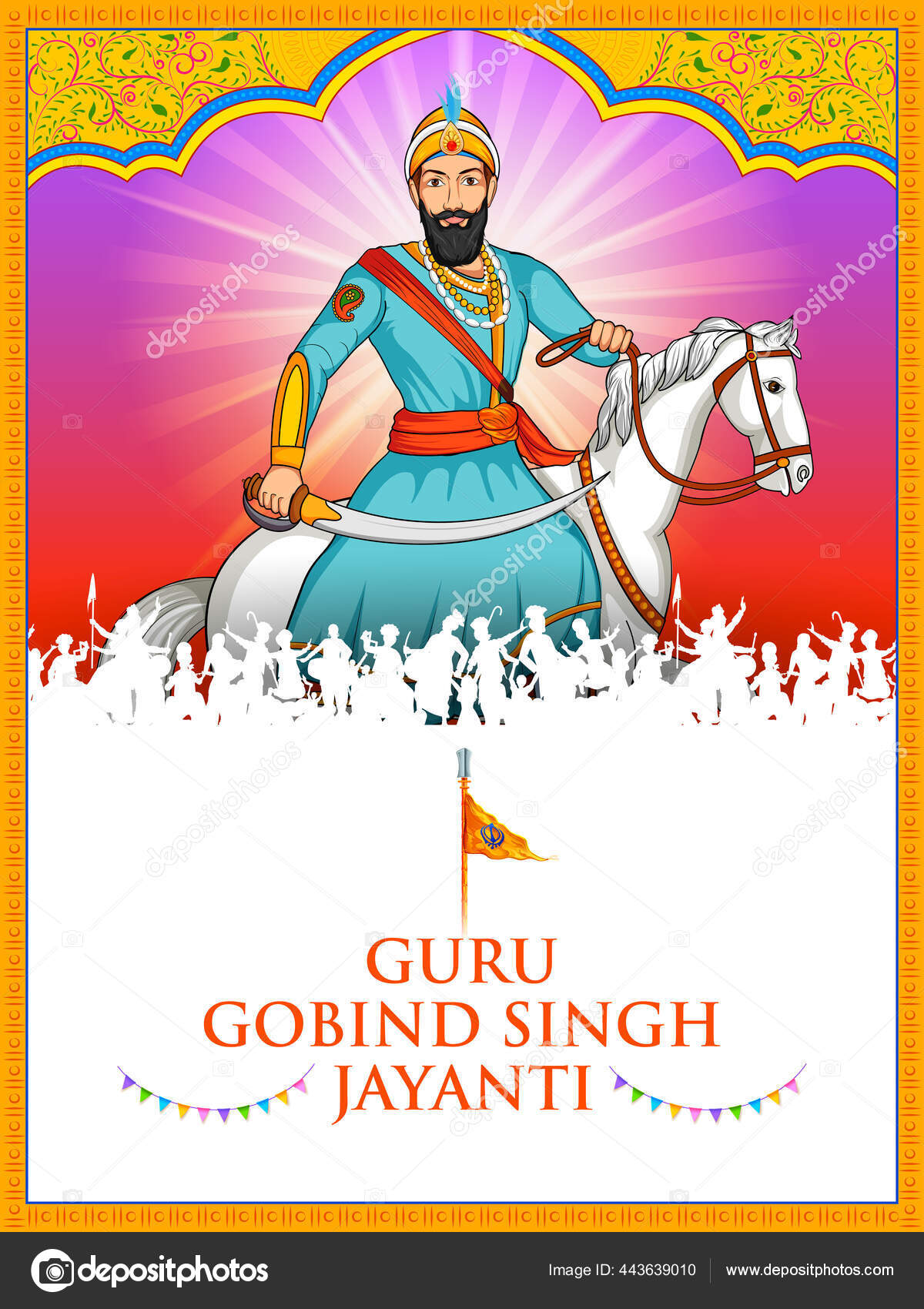 Illustration Von Happy Guru Gobind Singh Jayanti Festival Für Sikh ...