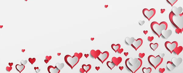 Ilustracja Miłości Romantyczne Tło Serca Dla Szczęśliwych Walentynek — Wektor stockowy