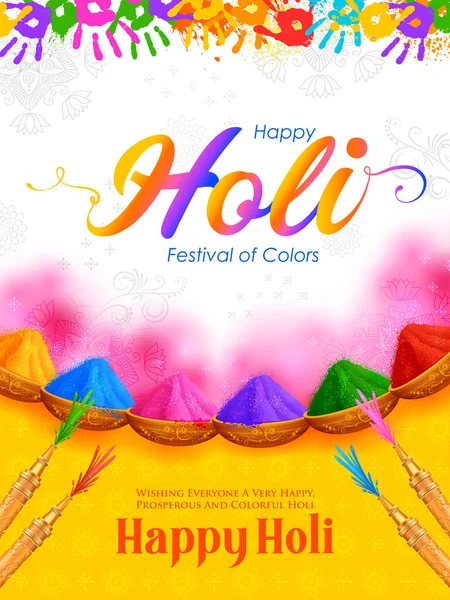 Hindistan Renk Festivali Için Soyut Renkli Mutlu Holi Arkaplan Tasarımı — Stok Vektör
