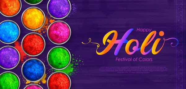 Ilustrace Abstraktní Barevné Happy Holi Pozadí Karty Design Pro Barevný — Stockový vektor