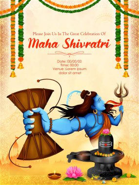 Lord Shiva, Indian God of Hindu for Maha Shivratri festival of India clipart