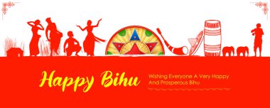 Assam Hindistan 'ın Assam Yeni Yılı Bihu dini bayram festivali için geleneksel arkaplan resmi