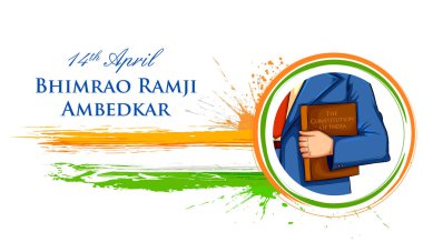 Dr. Bhimrao Ramji Ambedkar 14 Nisan 'da Ambedkar Jayanti için Hindistan Anayasası ile