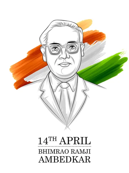 Ο Δρ Bhimrao Ramji Ambedkar με Σύνταγμα της Ινδίας για Ambedkar Jayanti στις 14 Απριλίου — Διανυσματικό Αρχείο