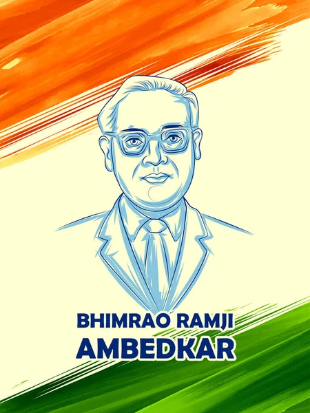 Dr Bhimrao Ramji Ambedkar met grondwet van India voor Ambedkar Jayanti op 14 april — Stockvector