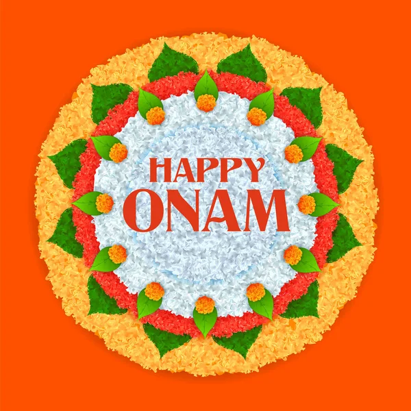 Ccelebratie achtergrond voor Happy Onam festival van Zuid-India Kerala — Stockvector