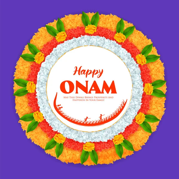 Kurort tle Happy Onam festiwalu South India Kerala — Wektor stockowy