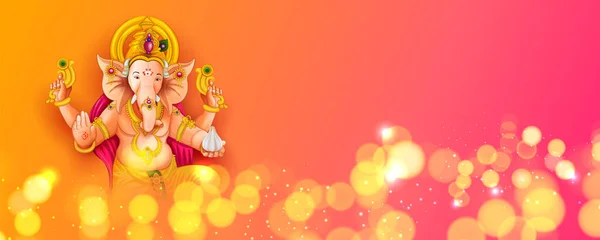 Fondo de Ganpati Señor para Ganesh Chaturthi festival de la India con el significado de mensaje Mi Señor Ganesha — Vector de stock