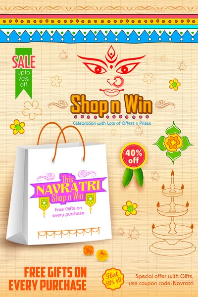 Promoções Happy Navratri Oferta — Vetor de Stock