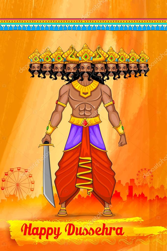 Ravan in Dussehra advertisment and promotion poster Stock Vector Image by  ©vectomart #53659371
