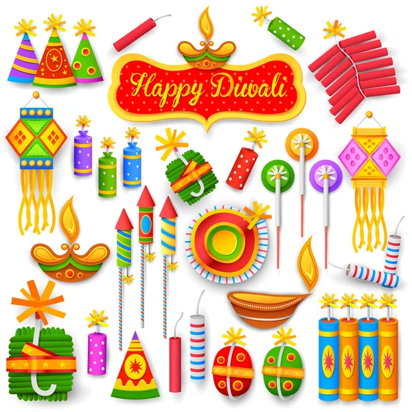 A diwali ünnep móka színes petárda — Stock Vector