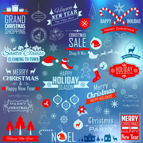 Calligraphic and typographic design for Christmas decoration — Stock Vector