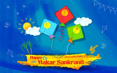 Renkli uçurtma ile Makar Sankranti duvar kağıdı