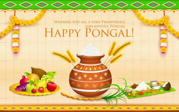 幸せ pongal — ストックベクタ