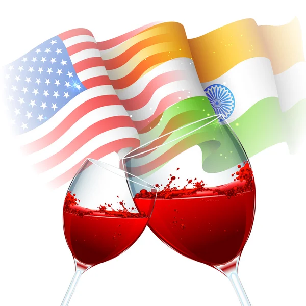 Relaciones India-América — Vector de stock