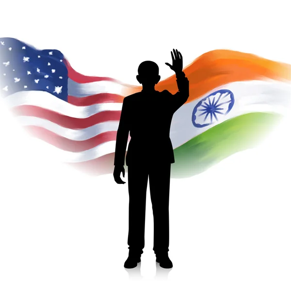 Relazioni India-America — Vettoriale Stock