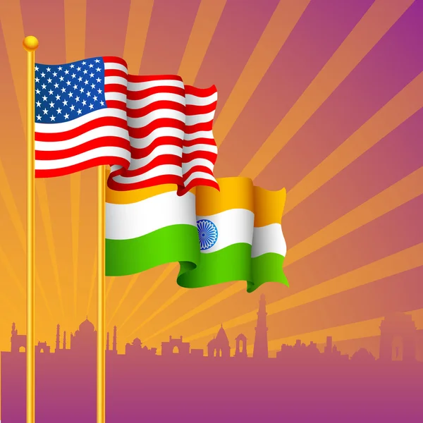 Relaciones India-América — Vector de stock