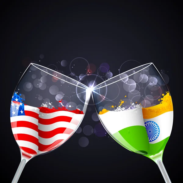 Relaciones India-América — Vector de stock