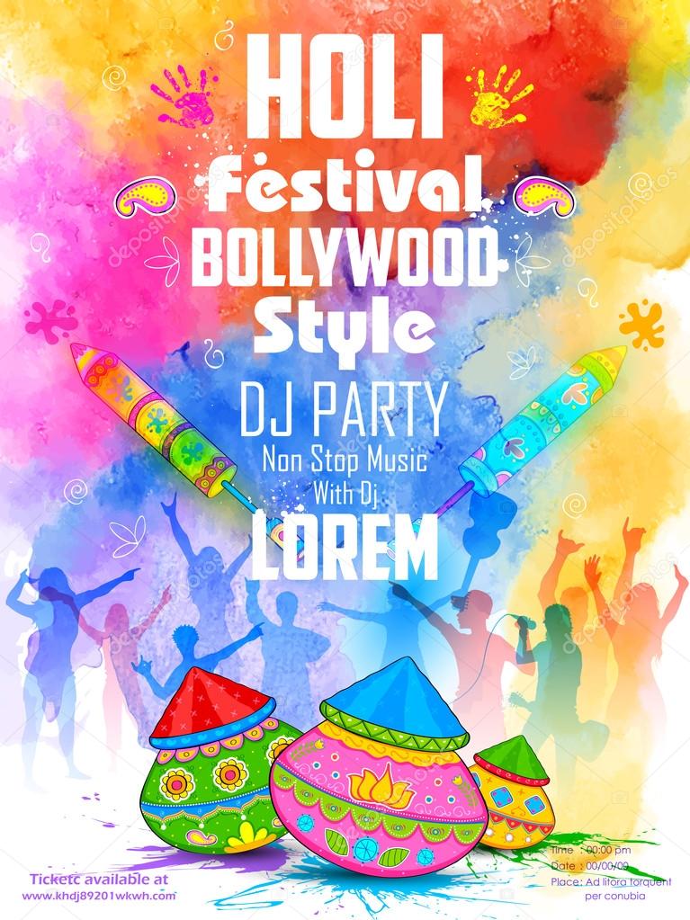 DJ party banner for Holi celebration