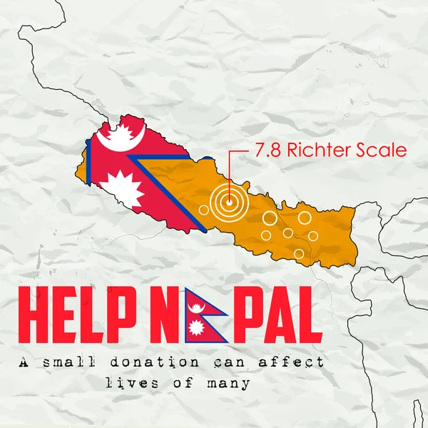 Terremoto nepal 2015 ajuda —  Vetores de Stock