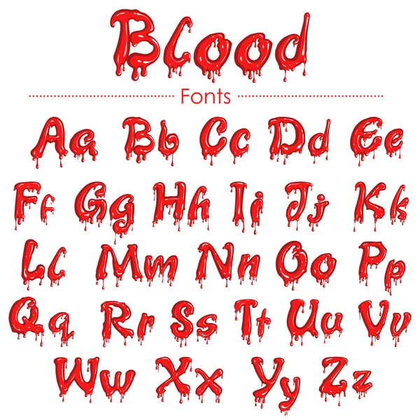 English fuente en blood texture — Vector de stock