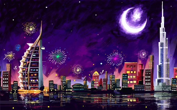 Célébration de l'Aïd Dubai — Image vectorielle