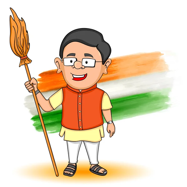 Peuple indien souhaitant bonne fête de l'indépendance de l'Inde — Image vectorielle