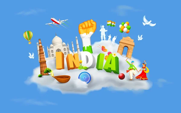 India on Cloud — Stock Vector