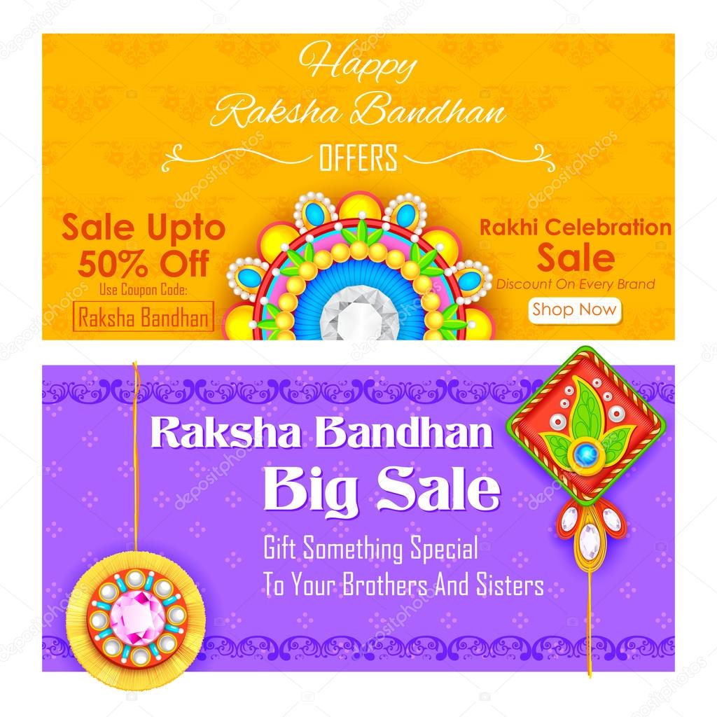 Decorative rakhi for Raksha Bandhan sale promotion banner