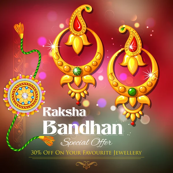 Oferta em jóias de Raksha Bandhan — Vetor de Stock