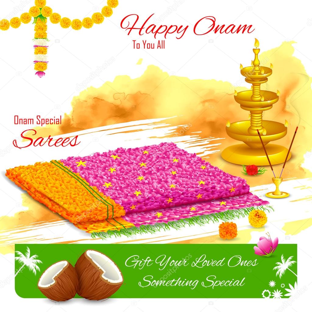 Gift of saree in Happy Onam
