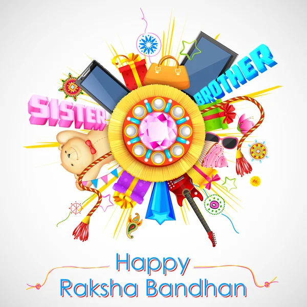 Rakhi décoratif pour bannière de promotion de vente Raksha Bandhan — Image vectorielle